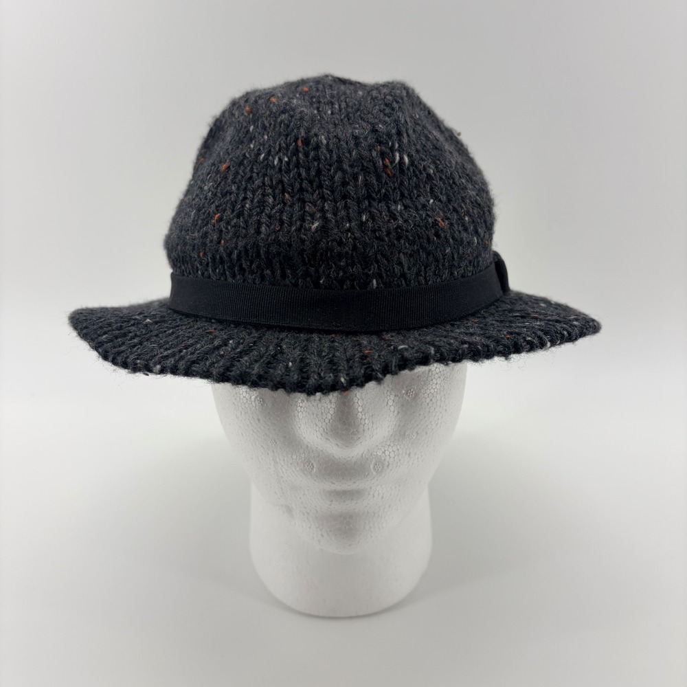 Scala Pronto Knit Cloche Hat One Size Charcoal Gray Wool Blend Speckled